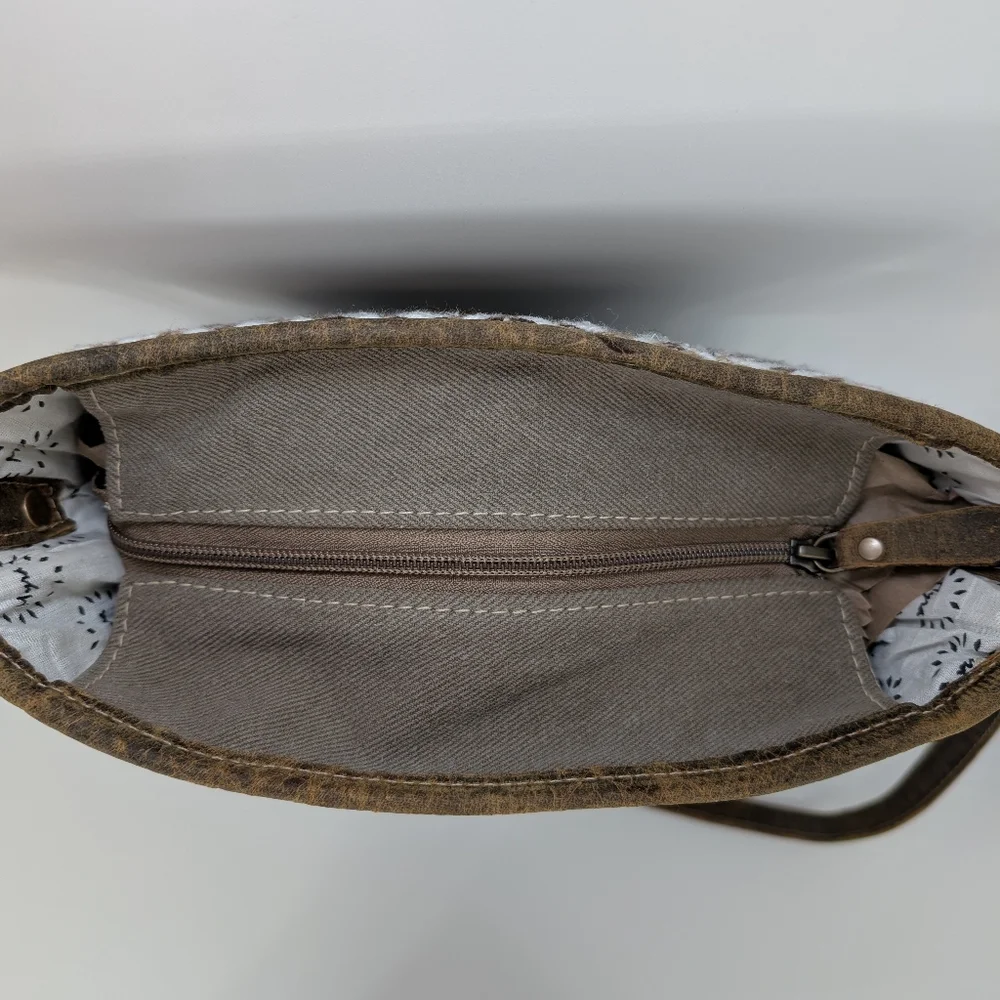 NWT Myra Bag Beige World Shoulder Bag S-2230 | Boho Canvas Leather Crossbody